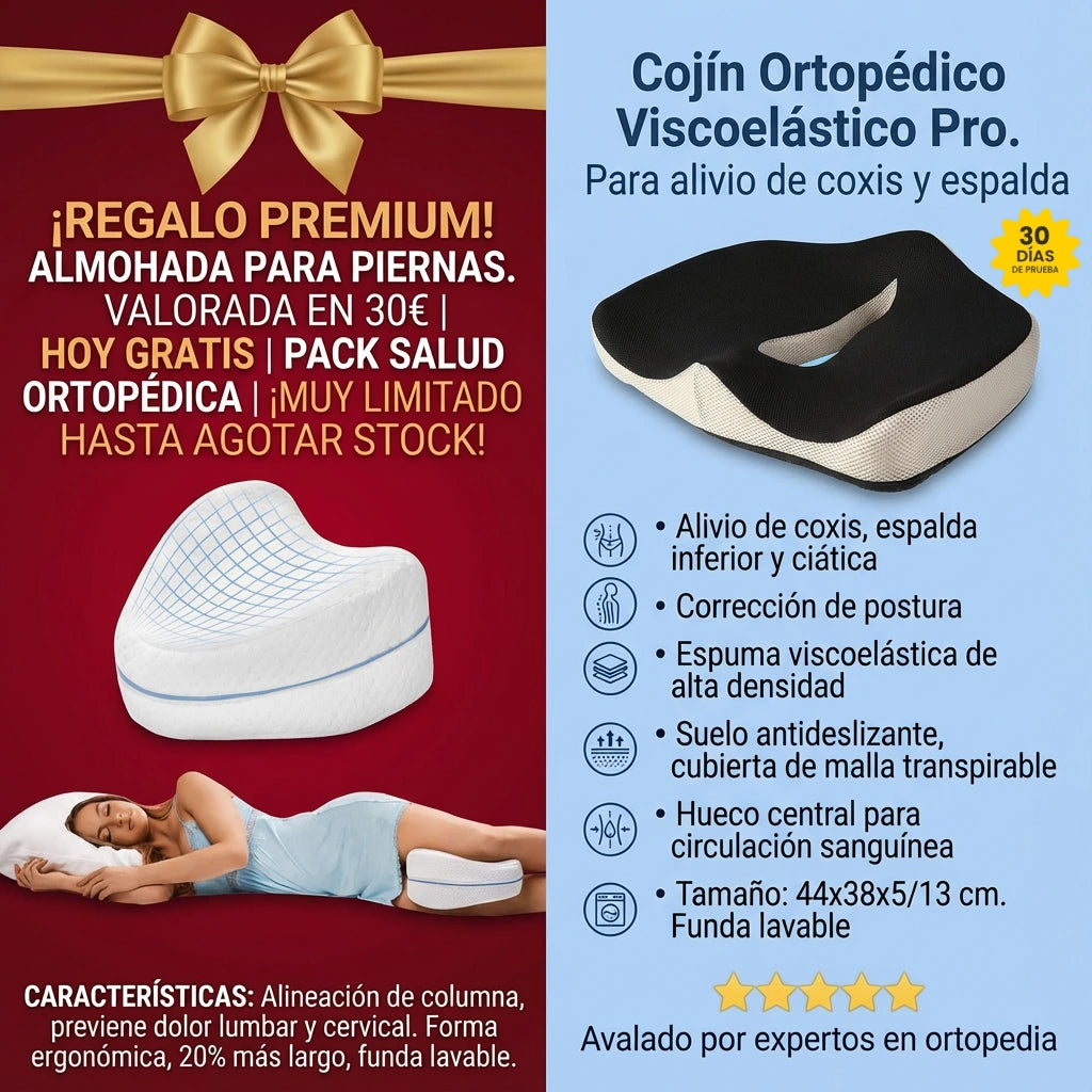 CoxiZen DuoGel™ – Siéntate sin dolor: alivia coxis, corrige postura y cuida hemorroides (+ Hoy Almohada Ortopédica 0 dolor lumbar + Envío Gratis).