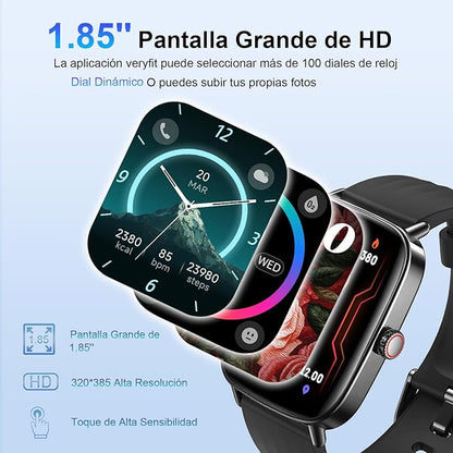 Smartwatch X10MAX – Control total de tu salud cada día, en tu muñeca (Pulsómetro, batería duradera, sincronización con tu móvil, 2 correas y Auriculares Inalámbricos de regalo) + Envío Gratis