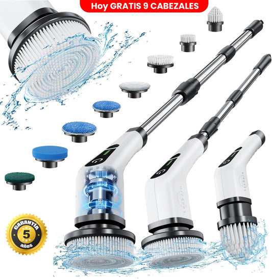 CleanBrush™ – Cepillo eléctrico 9 en 1 con brazo extendido: evita agacharte y encorvarte, cuida tu espalda, llega a zonas difíciles y deja todo más limpio sin esfuerzo y más rapido (+ 9 Cabezales GRATIS + Batería de Larga Duración + Envío Gratis)