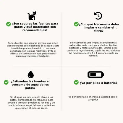 HidraPet™ –  La primera fuente que te libera de preocupaciones, atrayendo a tu gato para que se mantenga hidratado este verano, incluye 2 filtros lavables + 3 filtros de salida de agua para 9 meses + triple filtrado + garantía de 5 años (+Envío GRATIS)
