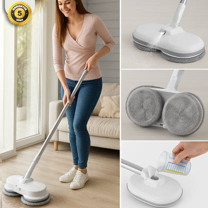 TurboClean 300™ - La única mopa eléctrica del mercado con tecnología turbo para eliminar la suciedad y los pelos 3 veces más rápido. (Hoy incluye 4 recambios GRATIS). tk