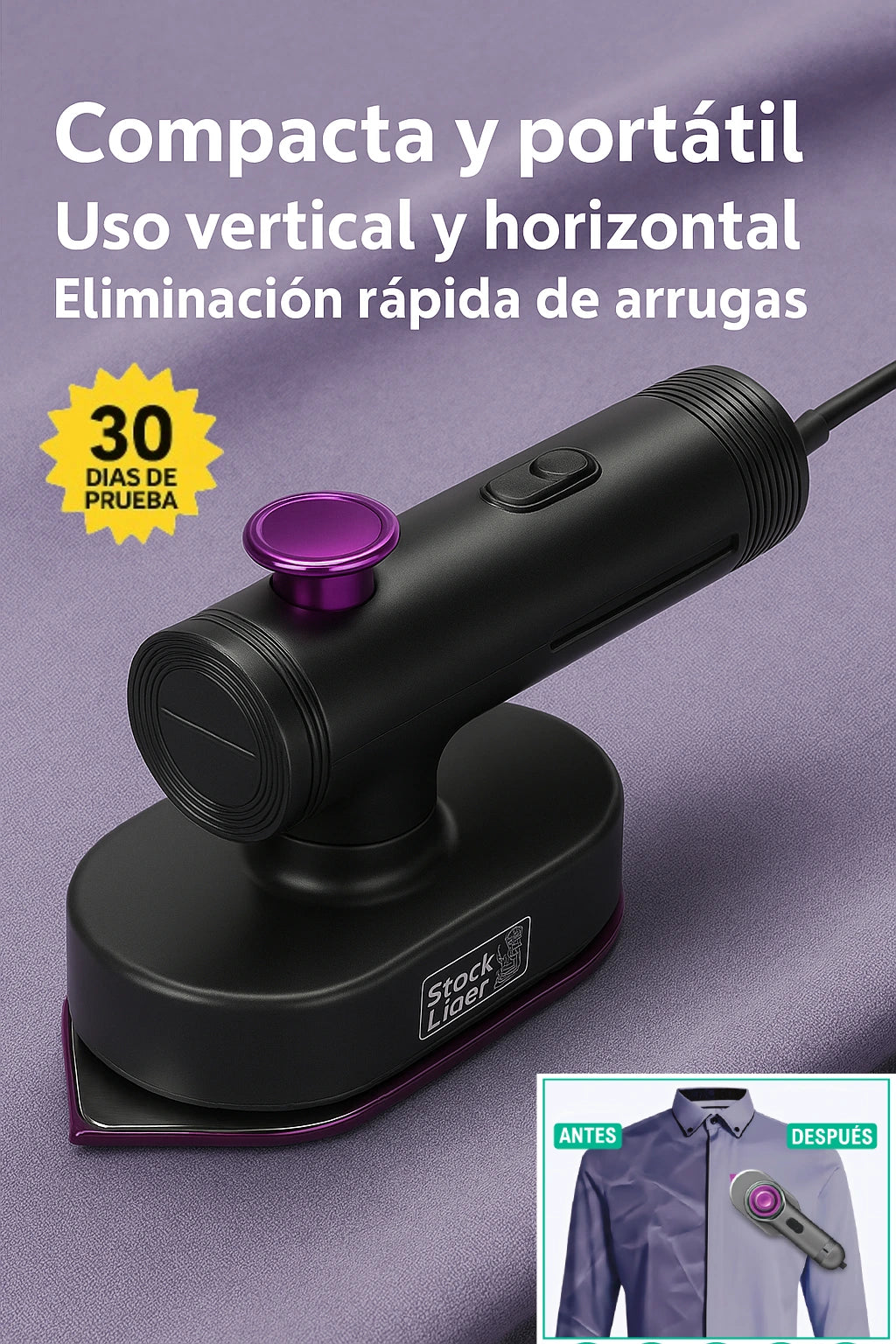 VerticalStream™ - Elimina las arrugas 4 veces más rápido que la plancha tradicional incluso sin tener que sacar la tabla de planchar.  60 ml (+ ENVÍO GRATIS)