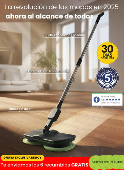 SpinMop Pro™ — La única mopa de discos giratorios que evita la vergüenza cuando llaman al timbre: suelo perfecto en 10 minutos, sin frotar ni agacharte (+ 6 recambios lavables GRATIS + ENVÍO GRATIS)