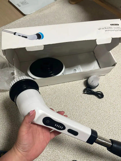 CleanBrush™ – Cepillo eléctrico 9 en 1 con brazo extendido: evita agacharte y encorvarte, cuida tu espalda, llega a zonas difíciles y deja todo más limpio sin esfuerzo y más rapido (+ 9 Cabezales GRATIS + Batería de Larga Duración + Envío Gratis)