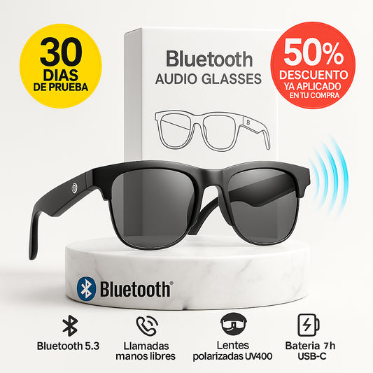 CitySense Glasses™ – Escucha y llama sin taparte los oídos con auriculares, atento y cómodo (Incluye cargador + Protección UV + Bluetooth 5.0 + Resistente al agua)
