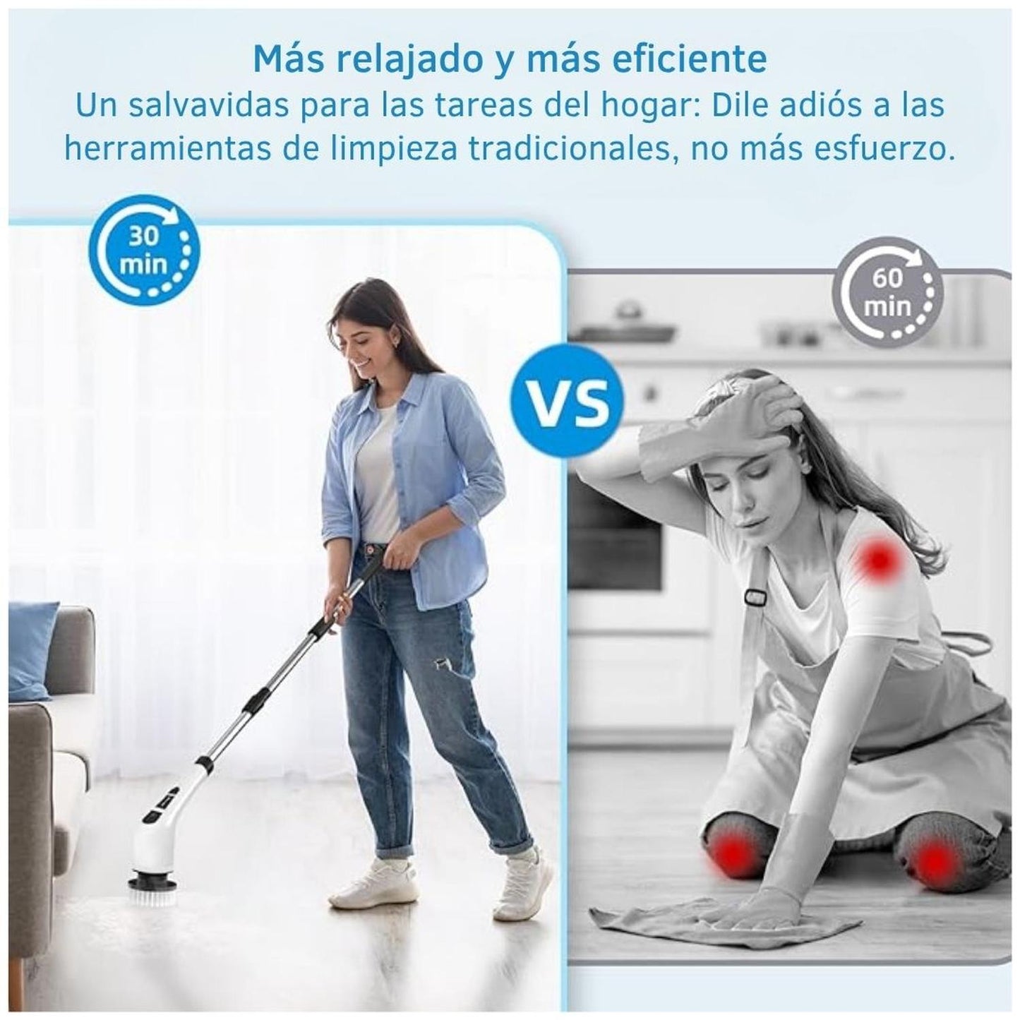 CleanBrush™ – Cepillo eléctrico 9 en 1 con brazo extendido: evita agacharte y encorvarte, cuida tu espalda, llega a zonas difíciles y deja todo más limpio sin esfuerzo y más rapido (+ 9 Cabezales GRATIS + Batería de Larga Duración + Envío Gratis)