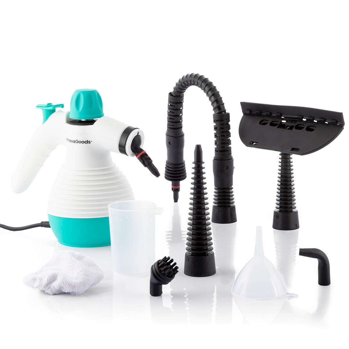 Vaporera de mano multiusos VaporClean™ - La única forma de limpiar y eliminar el 99,9% bacterias de tu hogar. (Hoy +9 accesorios GRATIS). 0,35 L 3 Bar 1000W